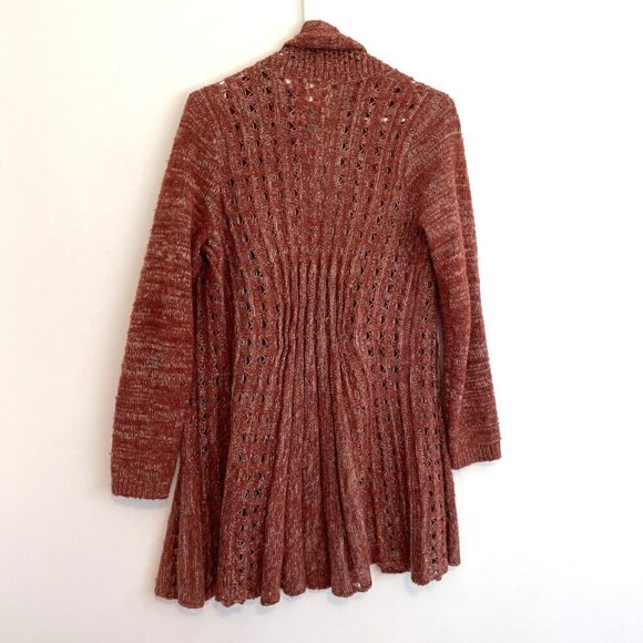 ROSIE NEIRA ANTHROPOLOGIE Alldays Cardigan Rust Brown Red Long Sweater NO BUTTON - Picture 11 of 15